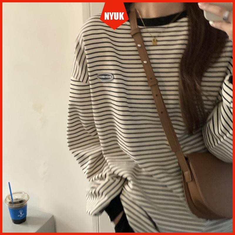 Áo Len Nữ Tay Dài Kẻ Sọc Ngang Thời Trang Hàn Quốc Mới | BigBuy360 - bigbuy360.vn