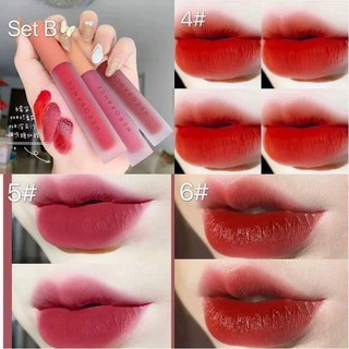 Set 3 thỏi son kem lì Herorange tone đỏ siêu xinh