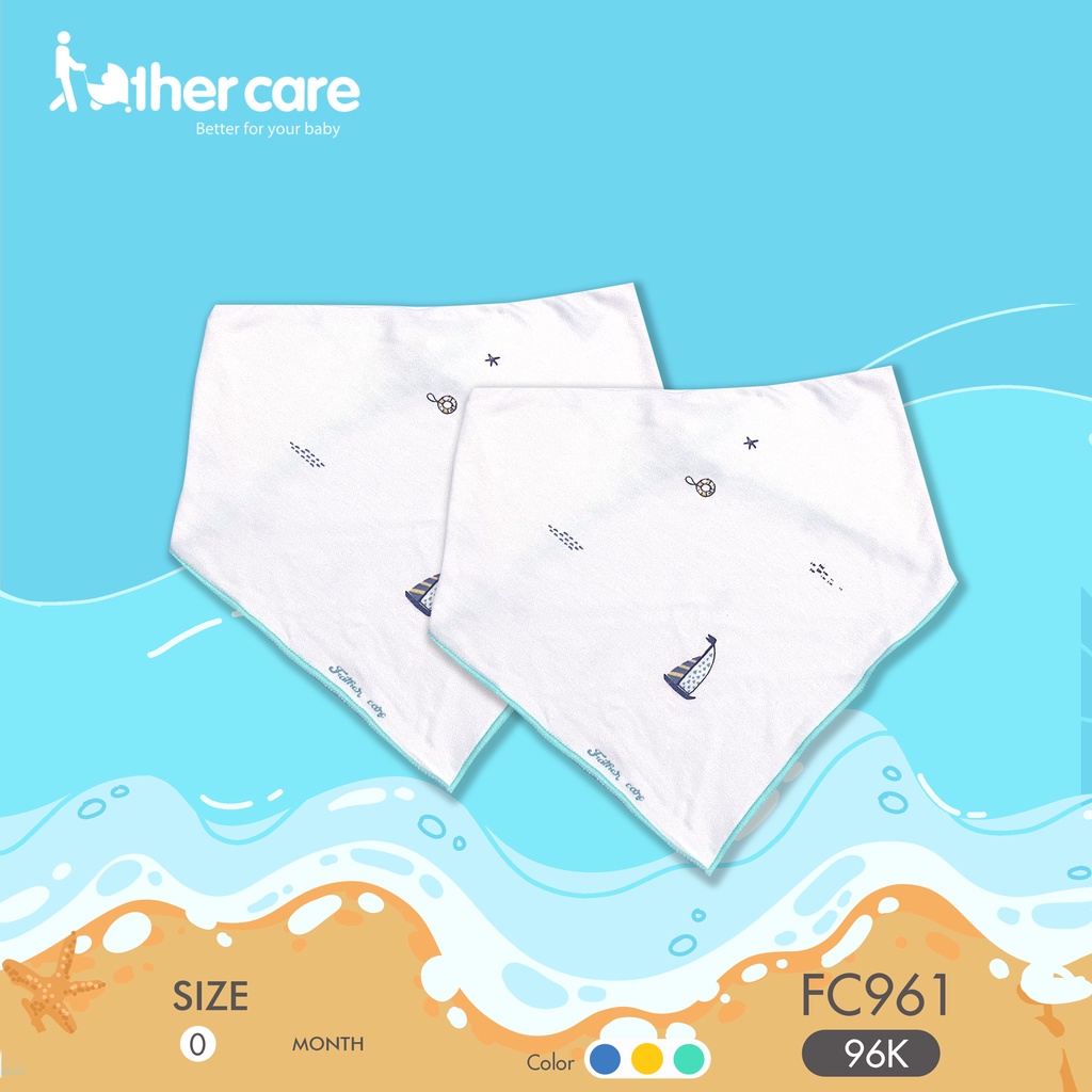 Set yếm tam giác sơ sinh FatherCare - Họa tiết Đảo hải tặc / Thuyền Biển FC955/ FC961