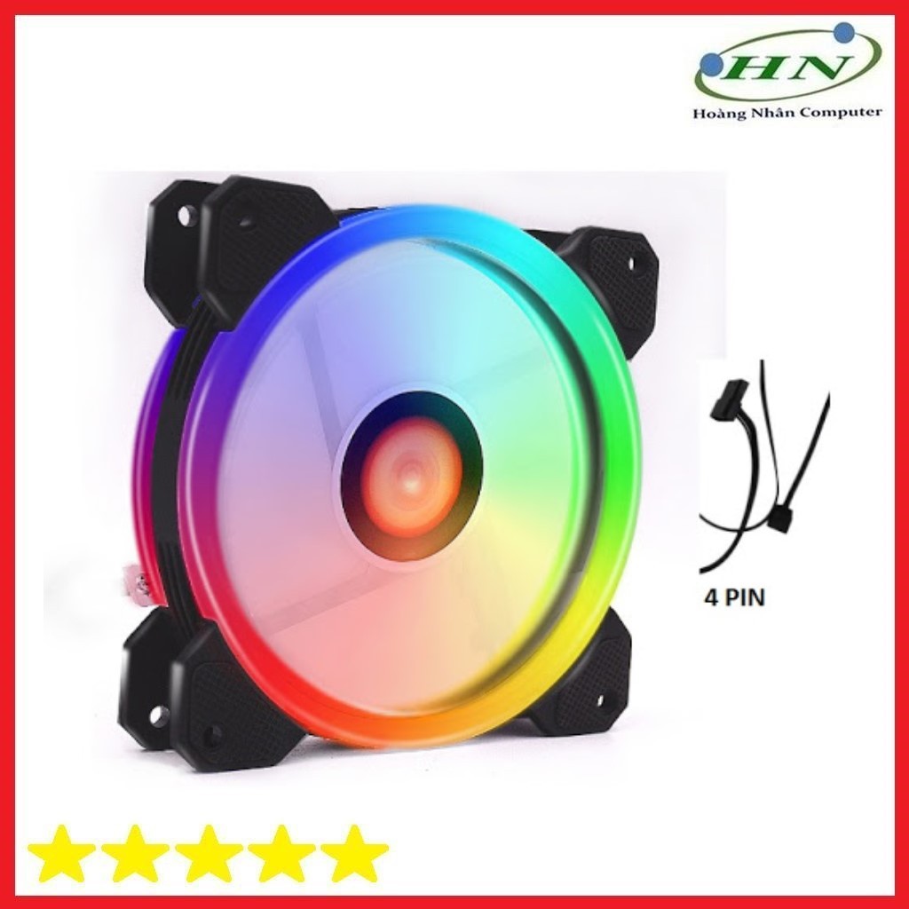 FAN LED RGB COOLMON V5 Khôn cần Hub gắn trực tiếp vào nguồn 4 pin