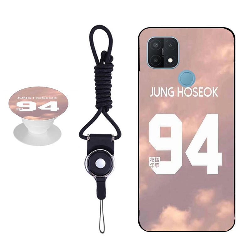 Ốp Điện Thoại silicon Dẻo In Hình BTS Có Dây Đeo Và Giá Đỡ Cho OPPO A15/A15s/A35 2021