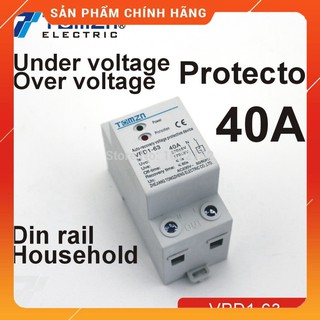 Bảo vệ chống quá áp, mất pha, bảo vệ điện áp, đứt trung tính 1 pha 40A TOMZN