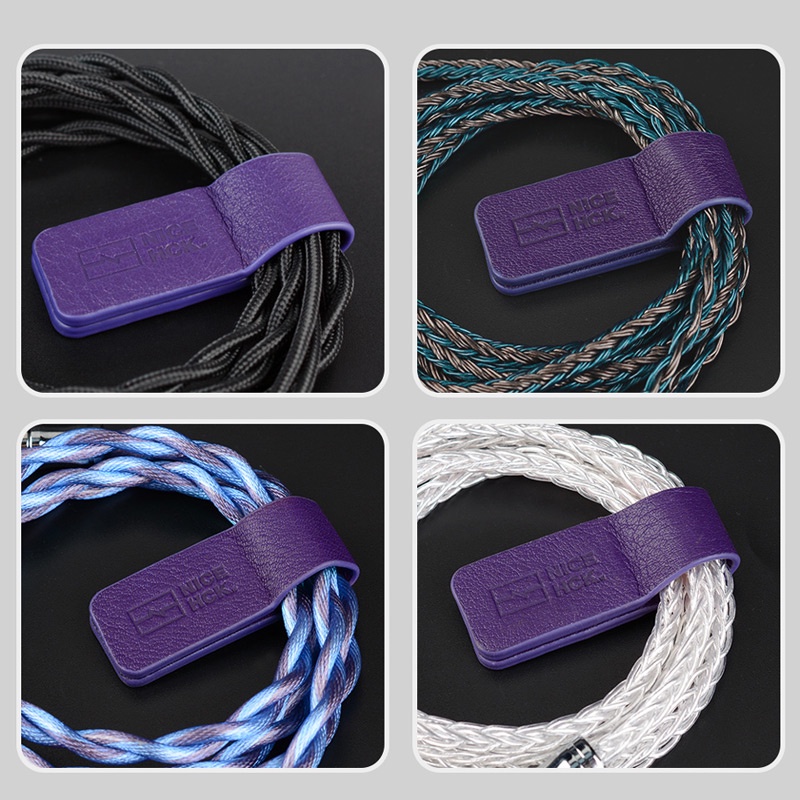 Kẹp Quấn Dây Cáp Dữ Liệu Hai Mặt Bằng Da Thật Hít Nam Châm