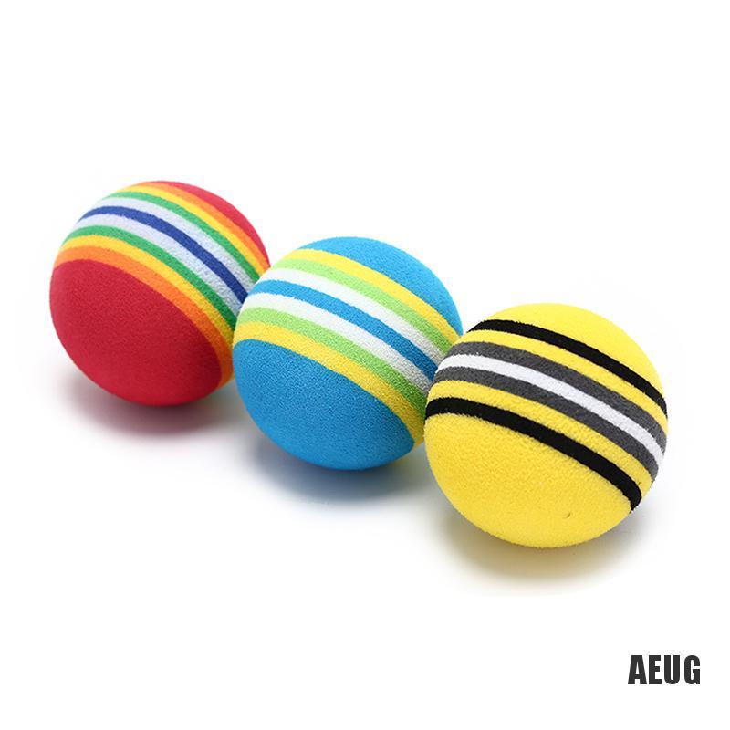 Set 10 Quả Bóng Golf Xốp Họa Tiết Kẻ Sọc Màu Cầu Vồng Hỗ Trợ Luyện Tập