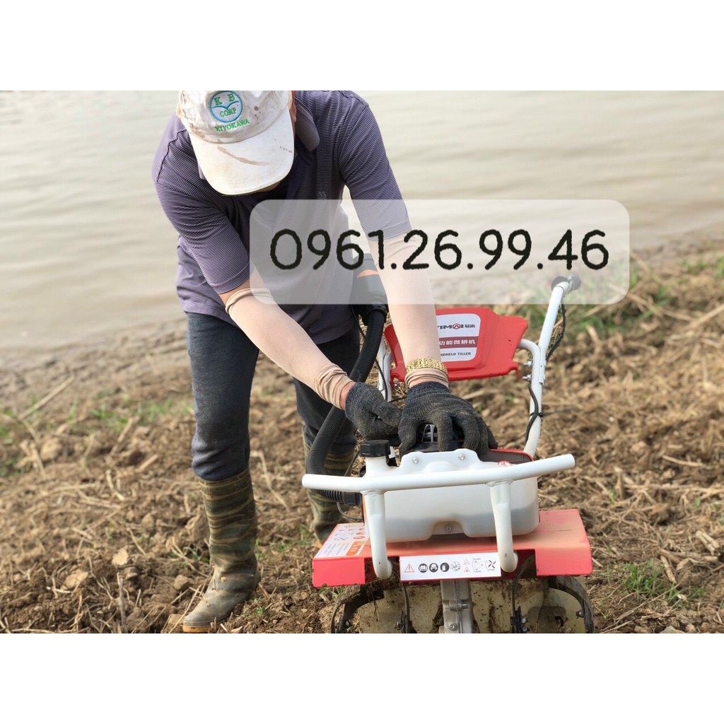 Máy xới đất mini YM680 đẩy tay công suất 3HP xới đất vườn rau, vườn cây ăn quả