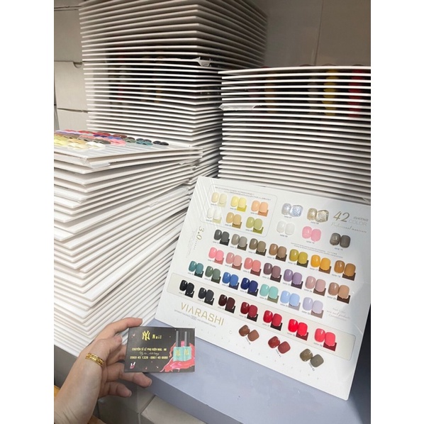 Sét sơn gel  viarashi 42 màu tặng kèm cặp base top + bảng màu