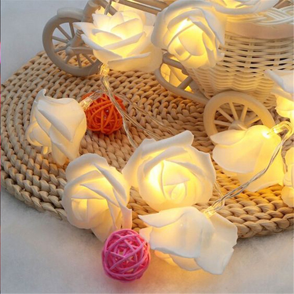 Đèn dây hoa nhân tạo USB hoa hồng cổ tích cho ngày lễ tình nhân trang trí đám cưới 3 mét 20LED
