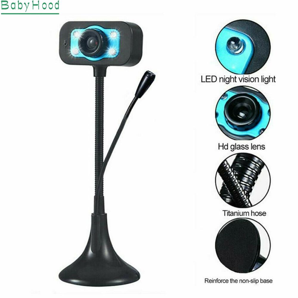 Webcam Tích Hợp Micro Có Đèn Led Ban Đêm Có Thể Điều Chỉnh Tiện Dụng Cho Pc / Laptop