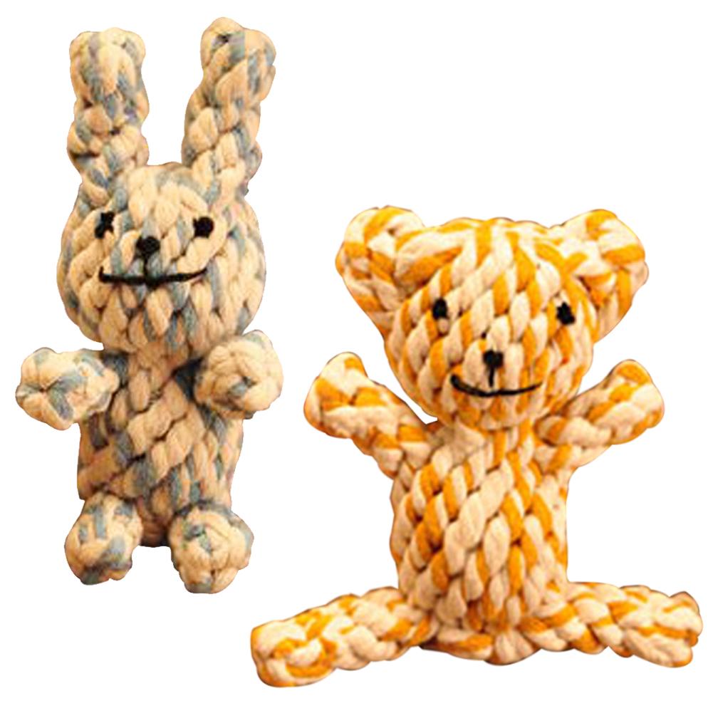 Fun Design Pet Toy Cute Braided Bear Chew Knot Toys Dog Puppy Strong Cotton Rope Play Drop Shipping