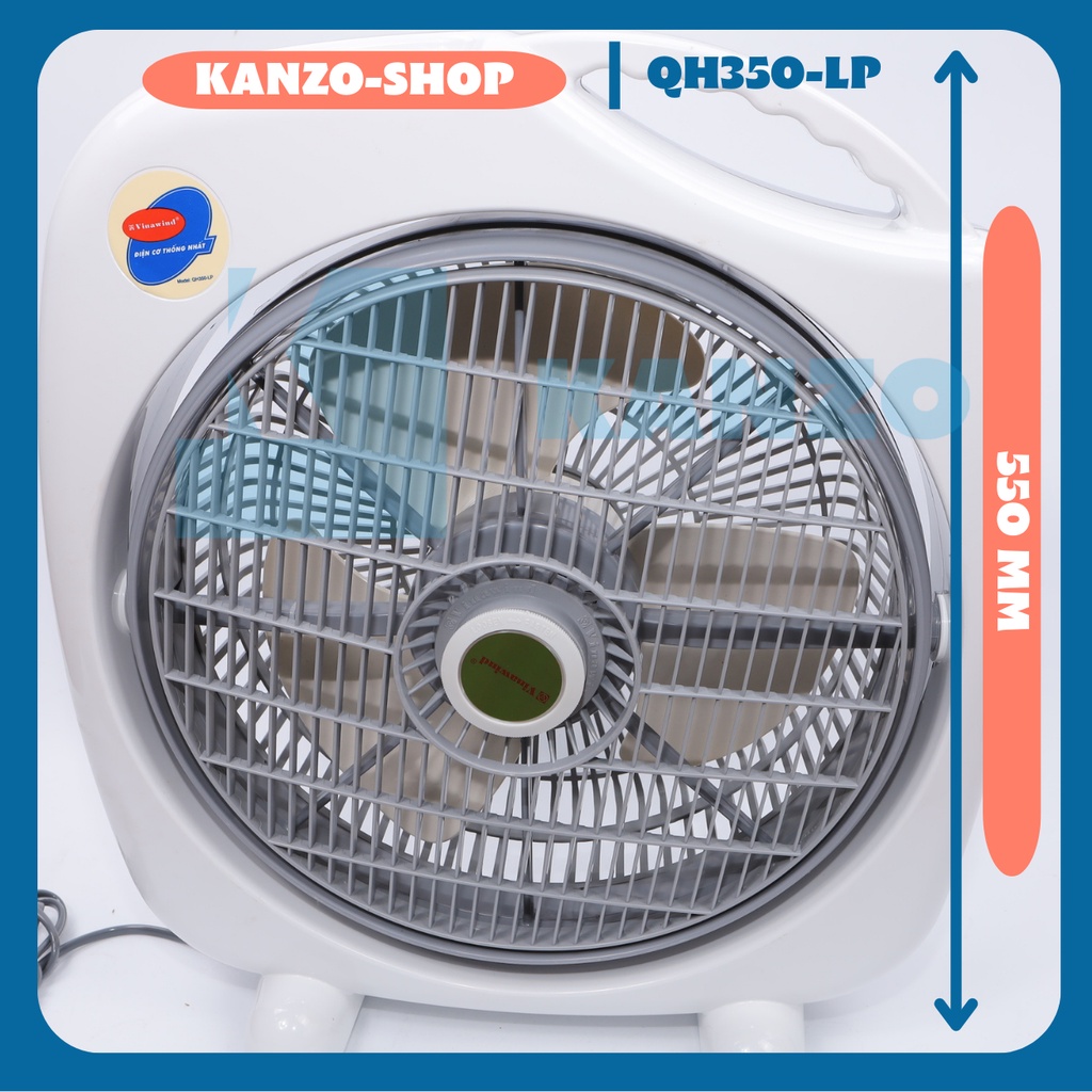 Quạt Hộp điện cơ thống nhất QH-350LP - 3 cánh, sải cánh 35cm-41W-Tản Gió - Winawind