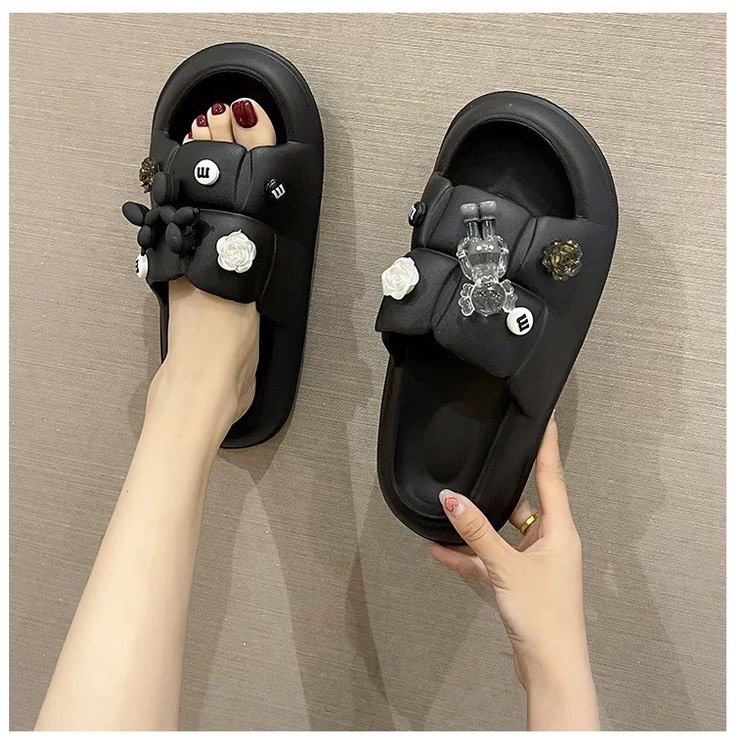 💚Dép đúc quai ngang thời trang tặng kèm sticker lạc đà cao cấp không thấm nước