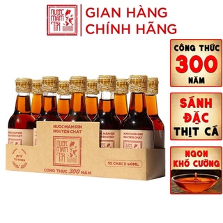 [Lốc 10 Chai] Nước Mắm Tĩn Nhãn Đỏ Mini 40N 60ml/chai Rin Nguyên Chất Truyền Thống