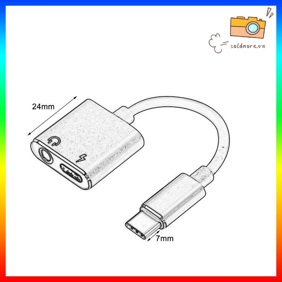 [SE] USB C to Jack 3.5 Type C Cable Adapter 2-in-1 Type C 3.5mm Earphone Converter