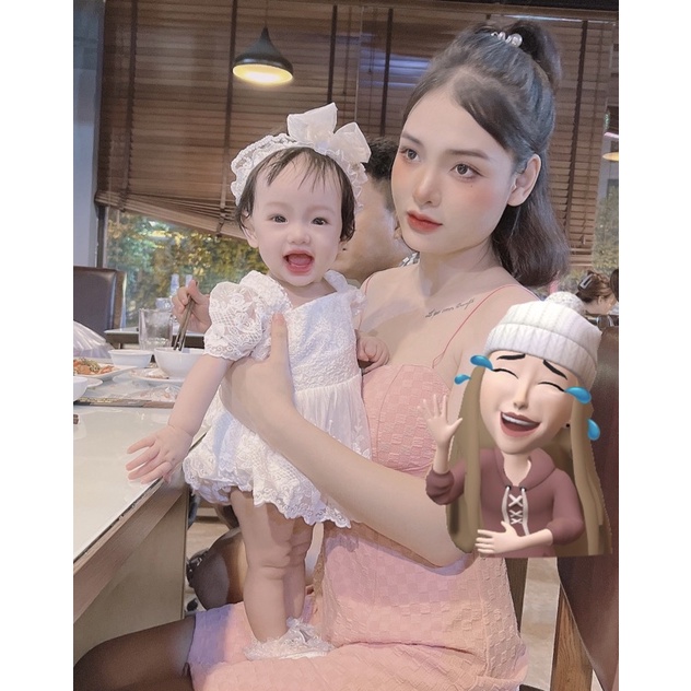 Váy đầy tháng Váy công chúa ren trắng cao cấp cho bé gái