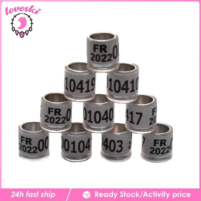 100 Vòng Chân Chim Bồ Câu 8mm Màu Trắng Bằng Nhôm 2022