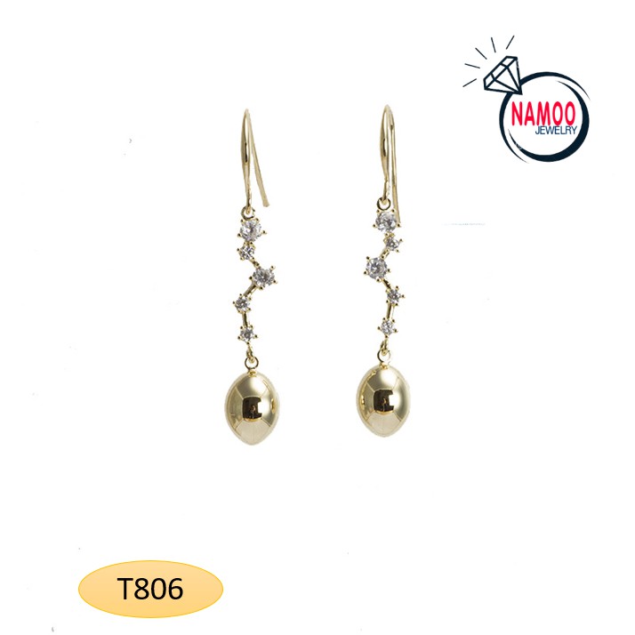 Bông tai Dáng Dài Mạ Bạc S925, Bông Tai Titan Không Phai T805 T806 Namoo Jewelry