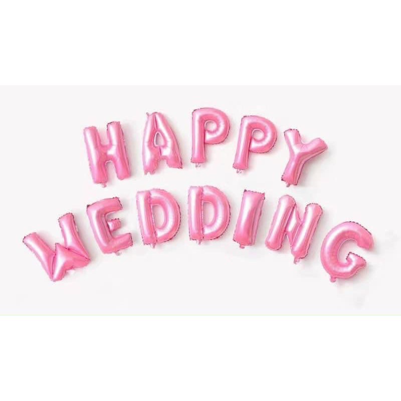 Sỉ Set Bóng Bay Chữ Happy Wedding Trang Trí Phòng Cưới 6 màu BK-002 - Milk shop