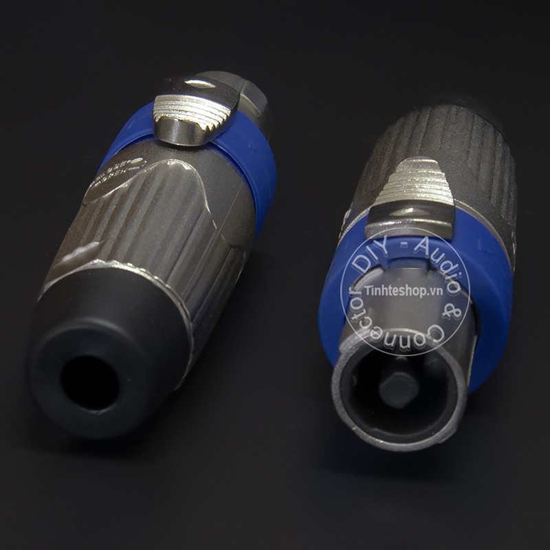 Jack loa 4pin đực nhân đồng mạ bạc 1 chiếc - Speakon 4pin male jack plug