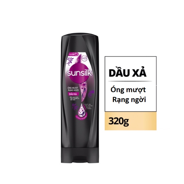Dầu xả Sunsilk 320g giúp tóc mềm mượt, không lo bết dính với dưỡng chất thiên nhiên