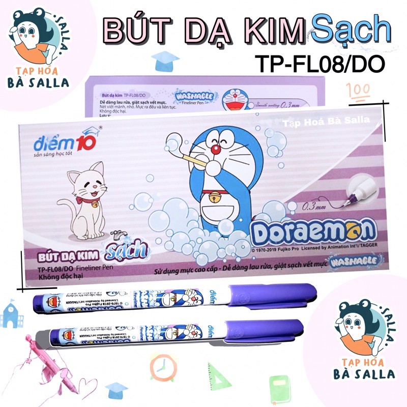 Hộp 10 Bút lông kim Điểm 10 Doraemon FL-08/DO ( màu tím )