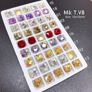 🐾ĐÁ NAIL🐾  Đá đính móng túi 5v - Đá khối chân vàng - Đá khối sz to vuông bo T.VB