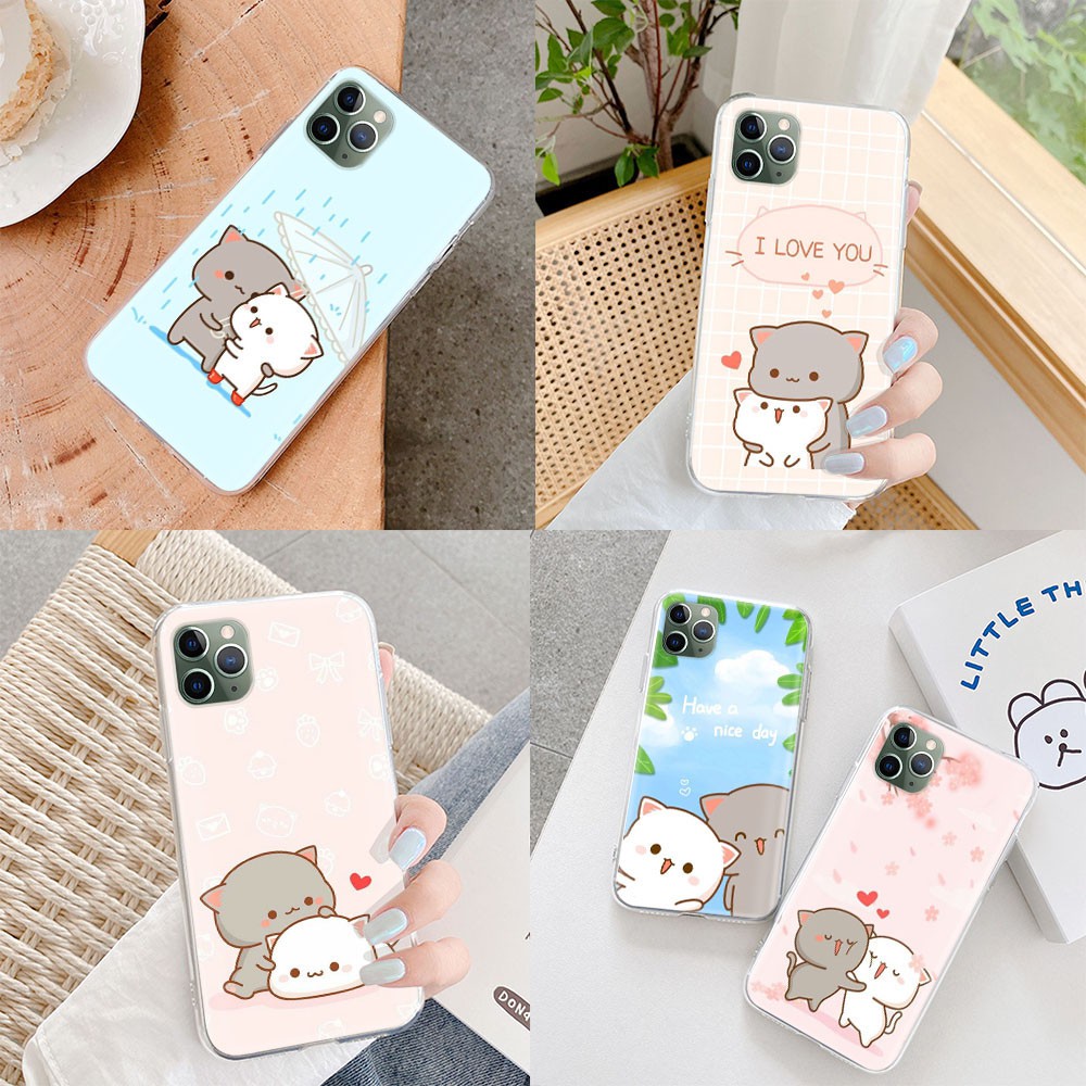 Ốp điện thoại mềm trong suốt hình mèo dễ thương IPHONE 11 X XS XR PRO MAX