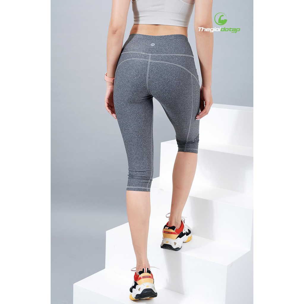 Quần Legging Lửng Lưng Cao Tập Gym Yoga Nữ Icado QL25 - Đen