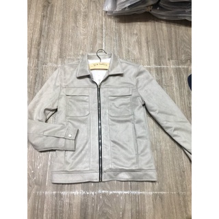 Áo khoác da lộn cổ bẻ AK06