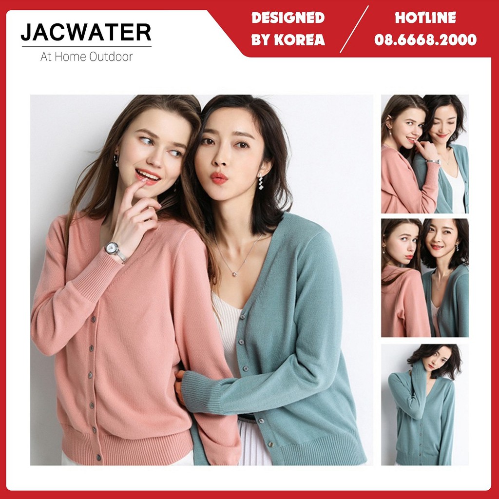 Áo khoác len nữ giữ nhiệt co giãn nhiều màu cardigan JACWATER V095