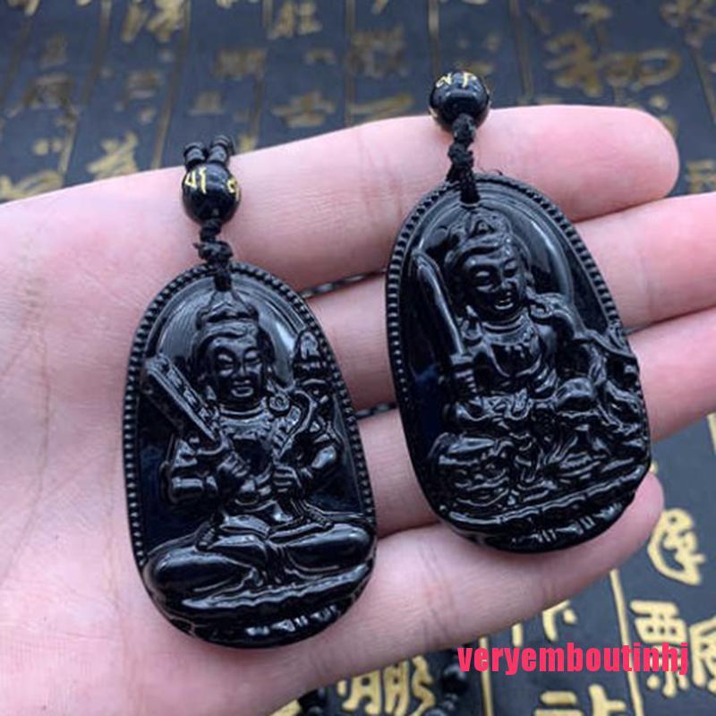 1 Mặt vòng cổ Đá Obsidian Hình Phật May Mắn