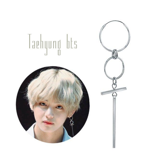 Khuyên V BTS TATA 2 chiếc đeo 2 bên 2019_khuyên tai chữ thập giống BTS V Kim Taehyung _ tai BTS Taehyung mã LZF55