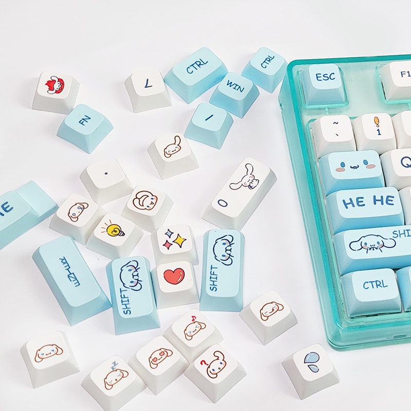132 Phím Cinnamoroll Keycaps XDA Profile anime dễ thương PBT Dye Sub Bàn phím cơ học Keycap