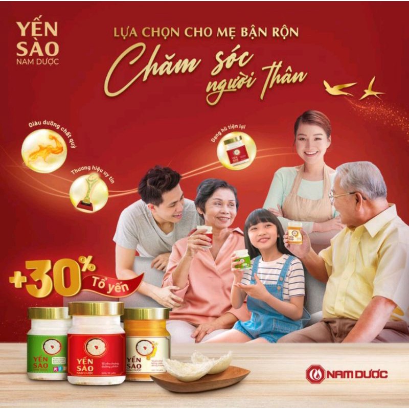 Yến Sào Nam Dược lọ 70ml - Tổ Yến Chưng Đường Phèn, bồi bổ  cơ thể, tăng sức đề kháng, giảm mệt mỏi