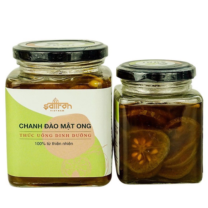 Mật ong mix Chanh đào hũ 200ML thương hiệu Saffron Việt Nam