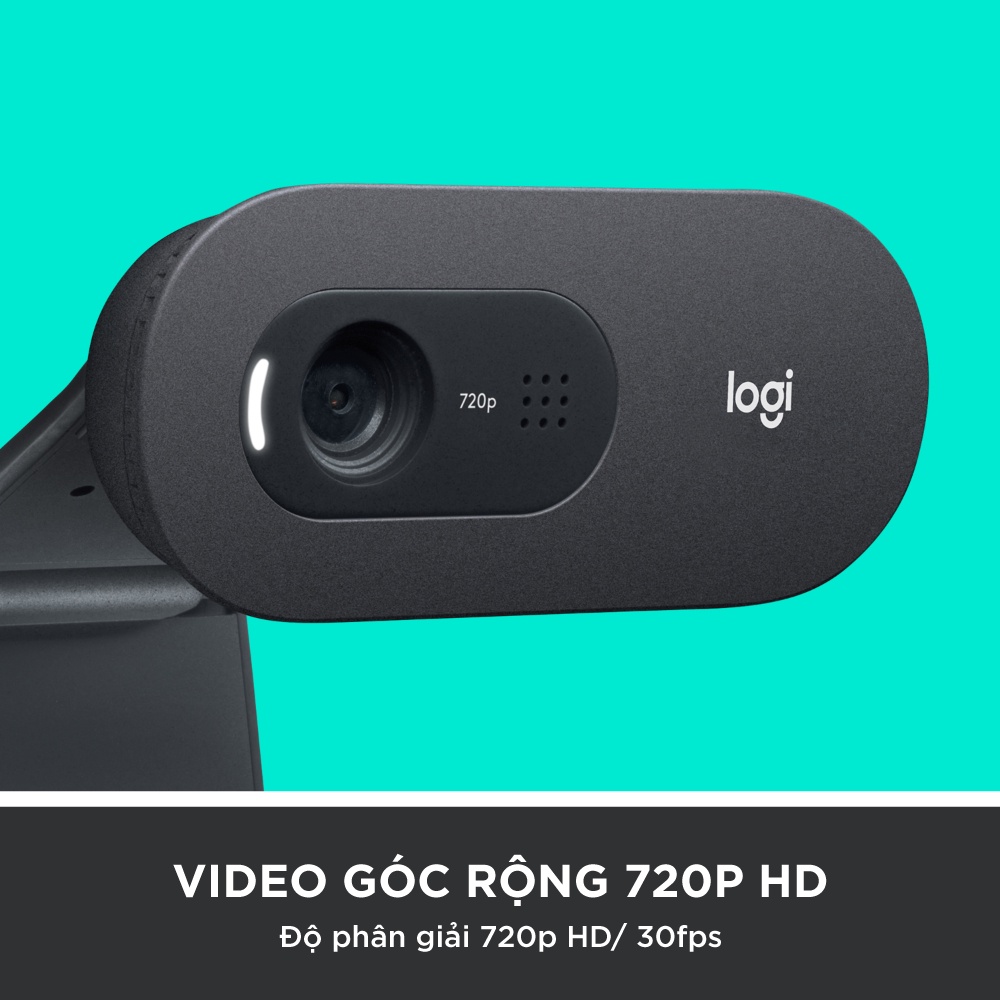 [Mã ELLOGIWL5 giảm 10% đơn 500K] Webcam Logitech C505 – 720p HD 30FPS Góc cam 60o, mic đa hướng giảm ồn, tự chỉnh sáng