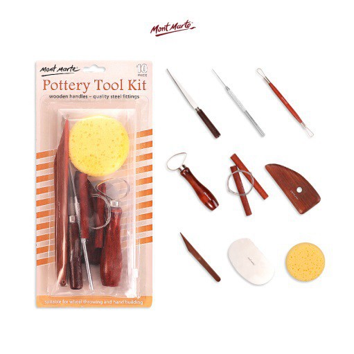 [Hỏa Tốc HCM] Bộ Dụng Cụ 10 Món Pottery Làm Đất Sét Mont Marte - Pottery Tool Kit Signature 10pce - MMSP0001