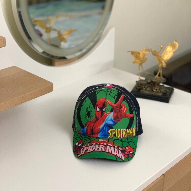 Mũ lưỡi trai bé trai, mũ in hình siêu nhân có quai dán tiện lợi cho bé 2-7 tuổi