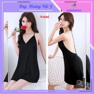 Váy ngủ lụa hở lưng - đầm ngủ lụa sexy aninistore - v11