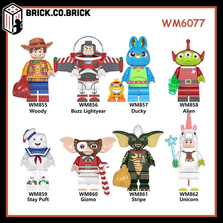 WM6077 (CÓ SẴN) - Đồ chơi lắp ráp minifigure nhân vật lego Câu chuyện đồ chơi Toy Story phiên bản giáng sinh