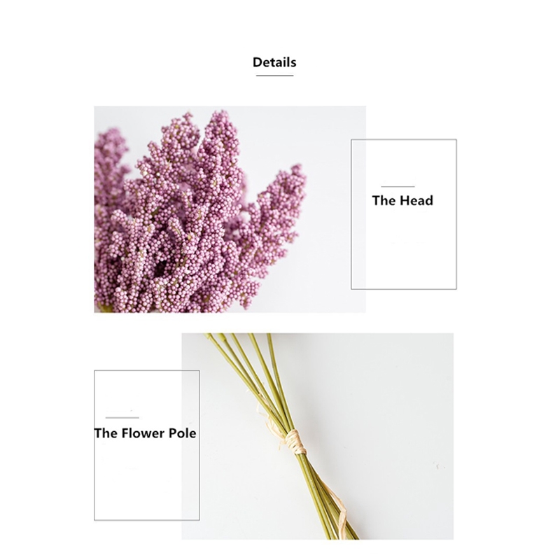 Bộ 6 cây lúa mì nhân tạo làm bó hoa trang trí phông nền chụp ảnh / khách sạn / văn phòng / tường / nhà cửa