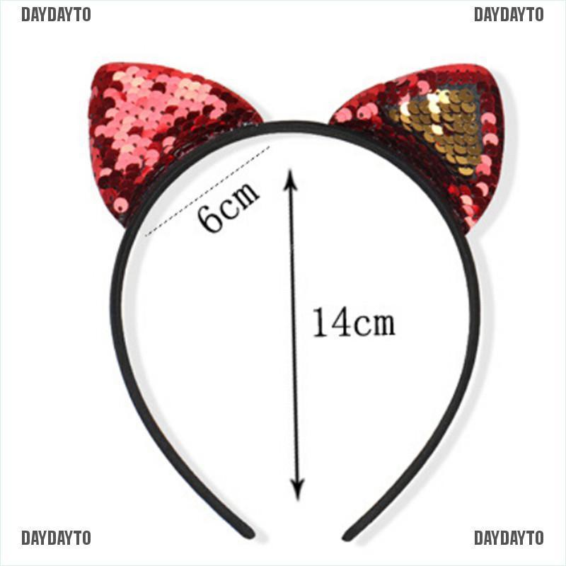 Cài Tóc Tai Mèo Đính Kim Sa Lấp Lánh Thời Trang Cho Nữ