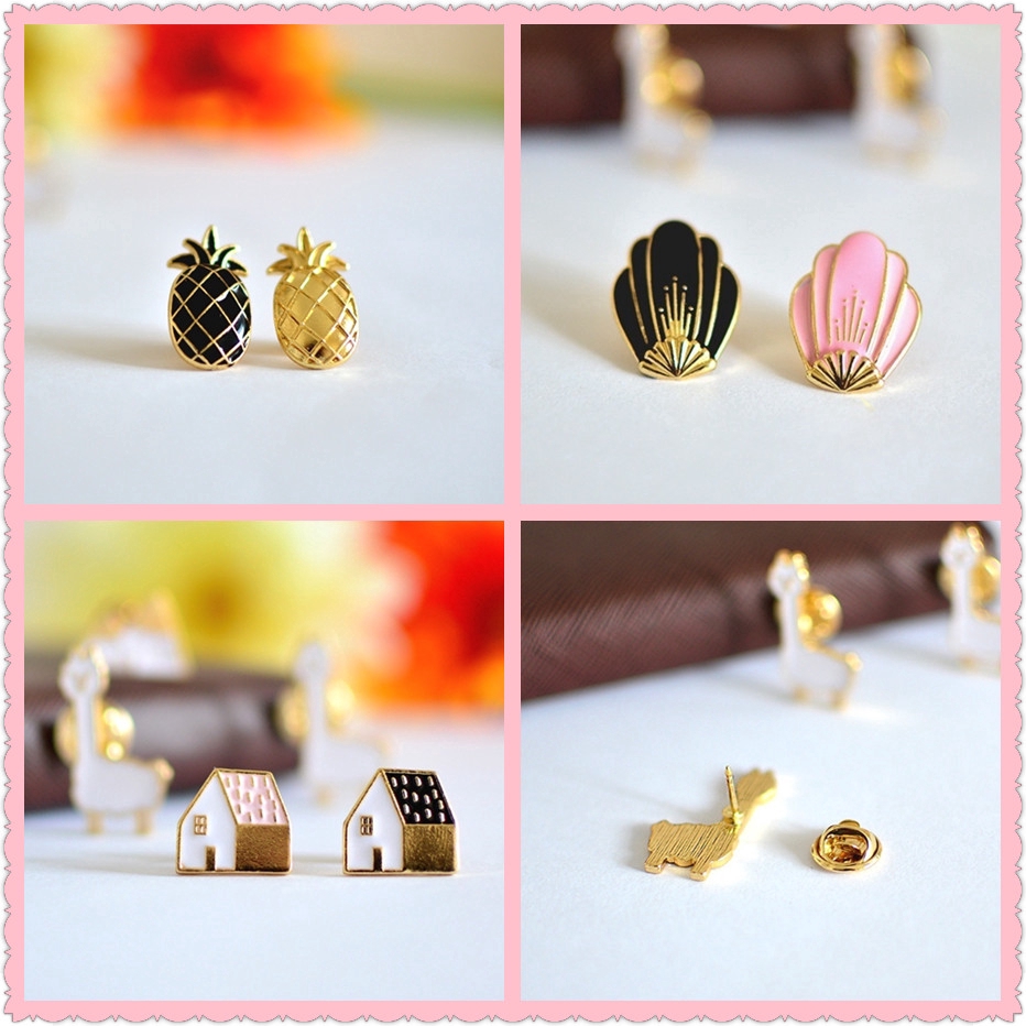 Khuy cài áo kim loại hình quả dứa trái thơm độc đáo