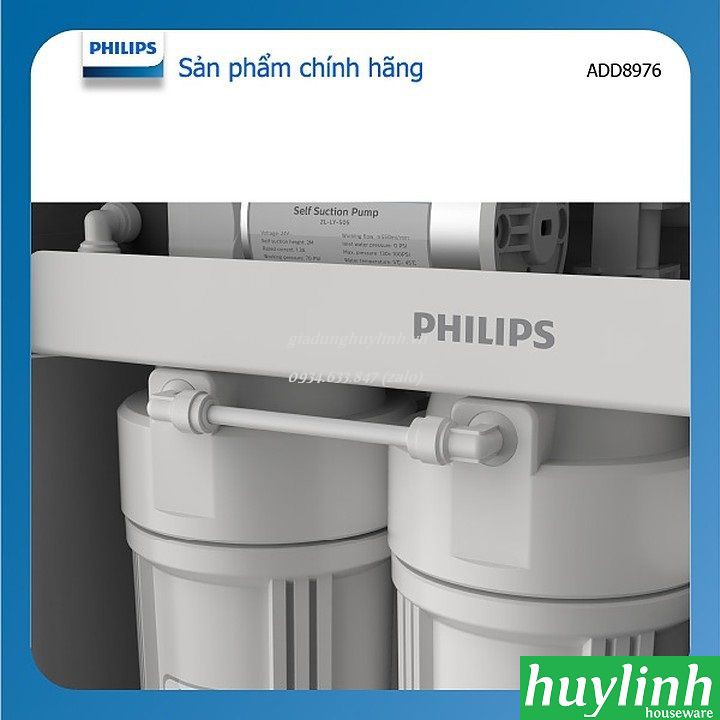 [Mã ELHAMS5 giảm 6% đơn 300K] Máy lọc nước RO Philips ADD8976 - Diệt khuẩn UV - Tặng 2 Philips AWP2712RDR - Chính hãng