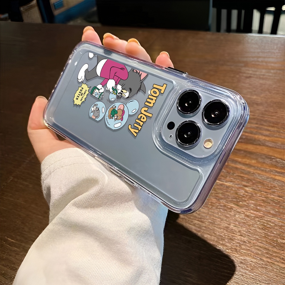Ốp Điện Thoại Trong Suốt In Hình Mèo Và Chuột Vui Nhộn Cho iphone 14ProMax 14Plus 13 11 12 7Plus X XR
