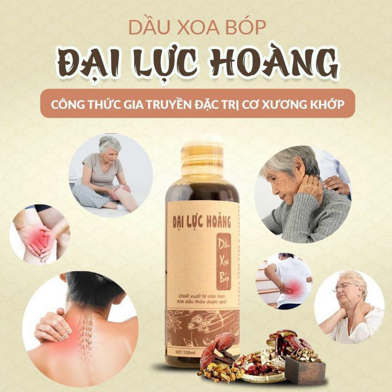 Dầu xoa bóp Đại Lực Hoàng 120ml- giải pháp hỗ trợ cơ xương khớp TẶNG khẩu trang y tế