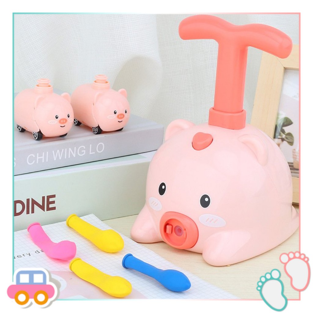 Xe bơm bóng cho bé, ô tô thổi bóng hình con vật ngộ nghĩnh