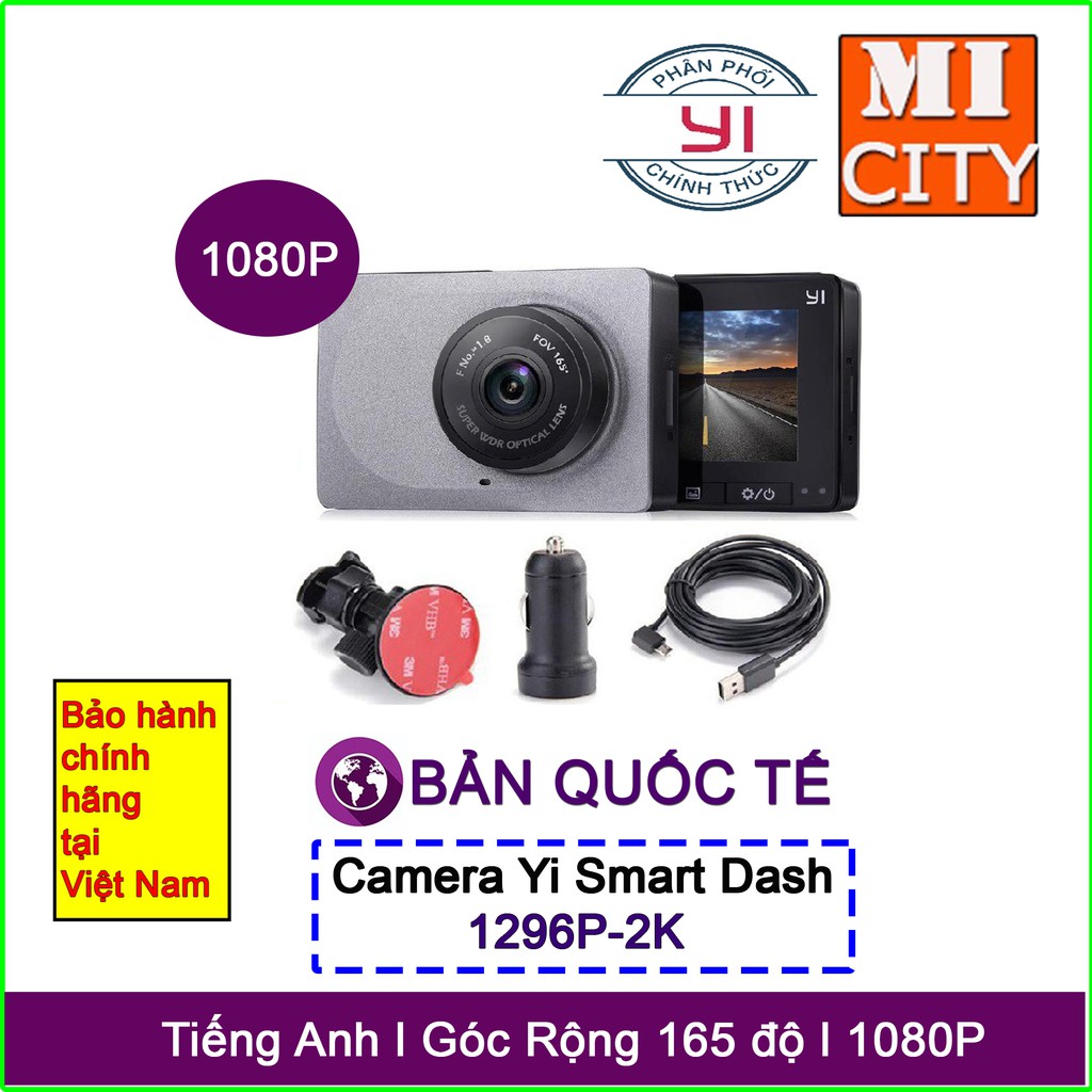 [ BẢN QUỐC TẾ ] Camera Yi Smart Dash 2K (Xám) Góc rộng 165 độ (C10) - bảo hành 12 tháng chính hãng - Digiworld phân phối | BigBuy360 - bigbuy360.vn