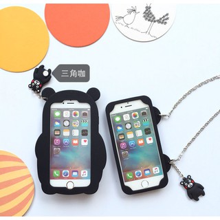 Ốp lưng iphone Gấu Kumamon + móc khóa + dây đeo
