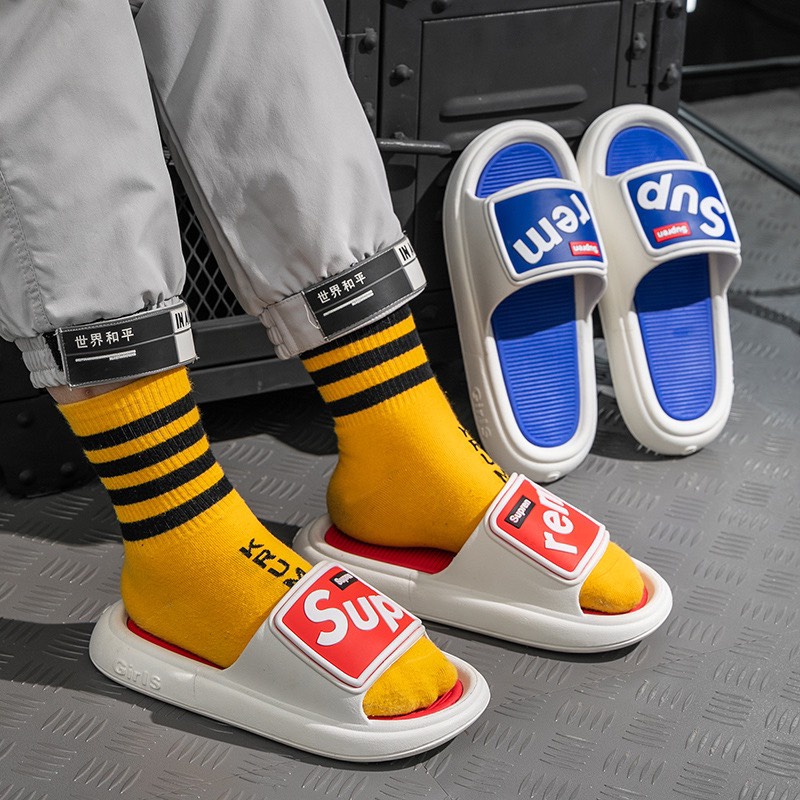 Dép quai ngang nam và nữ SUPREN đế cao 4,5cm tôn chân cực đẹp, Dép thời trang hot trend 2022