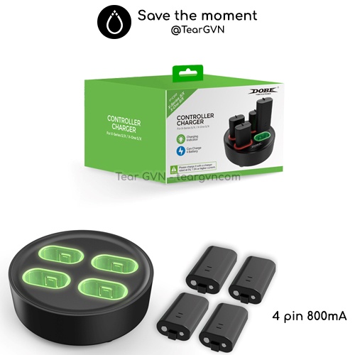 Dock sạc và 4 pin 800mA (DOBE) cho Xbox Series S - X / Xbox One S - X / Xbox One